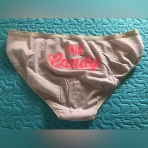 50% OFF SALE!!  Victoria’s Secret Beige Cotton Panty “I WANT CANDY” Size XL